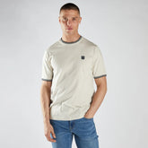 desel crew neck light skin black tipping tee shirt for men